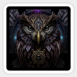 Owl with Medallion Sticker